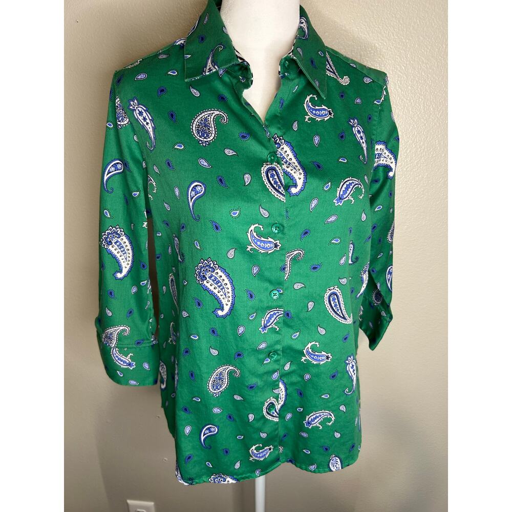 Foxcroft Paisley Pattern Button Up - image 2